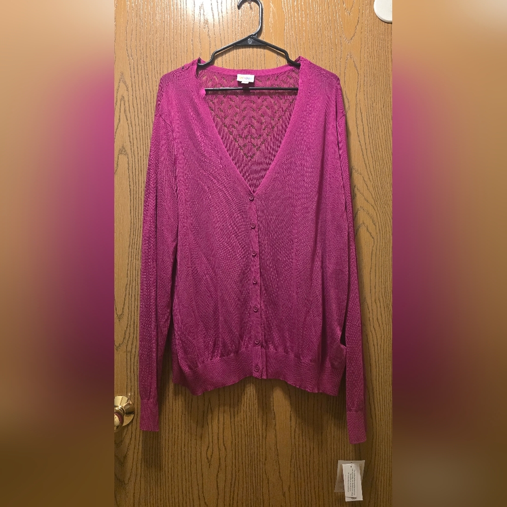NWT Lularoe Cheryl Women's Pink Cardigan Sweater 3XL